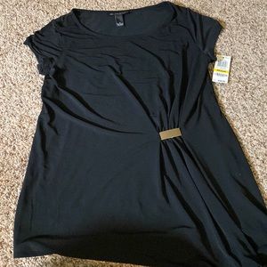 Black INC short sleeve top with silver detail